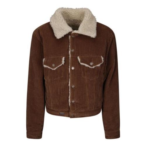 ERL Sherpa Corduroy Trucker Jacket Brown, Herr