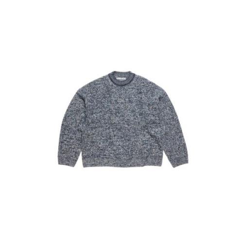 Acne Studios Blackbird Blue Multi Stickad Tröja Gray, Herr