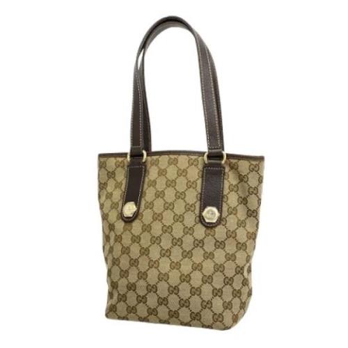 Gucci Vintage Pre-owned Canvas gucci-vskor Beige, Dam