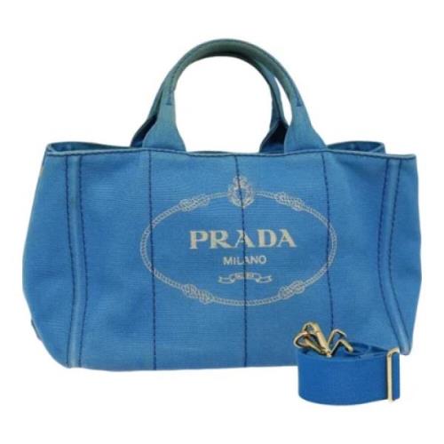 Prada Vintage Pre-owned Canvas prada-vskor Blue, Dam