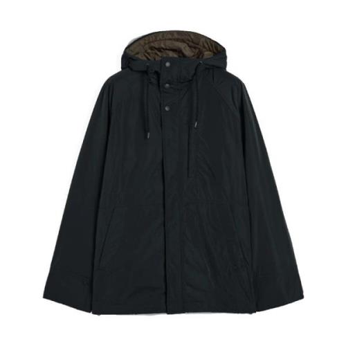 Aspesi Kort Teknisk Taffeta Parka i Svart Black, Herr