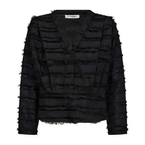 Co'Couture Svart Wing Blouse med Fransar Black, Dam