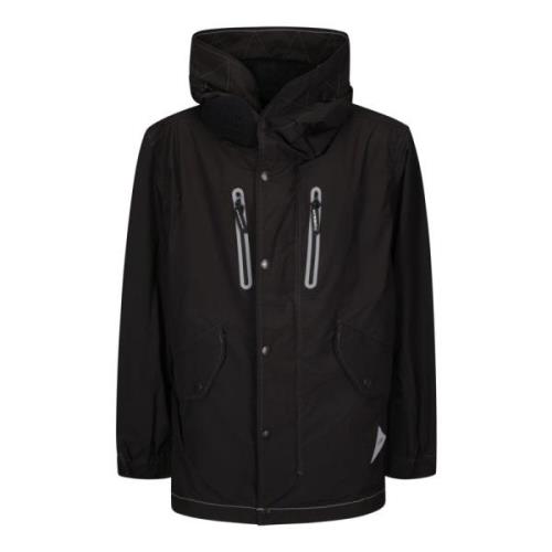 And Wander Fishtail Octa Coat Black, Herr