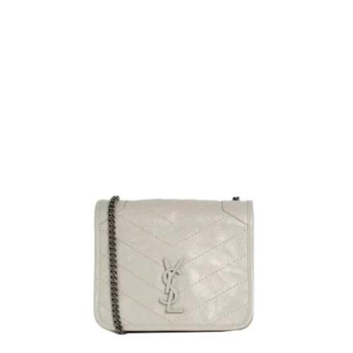 Yves Saint Laurent Vintage Pre-owned Laeder axelremsvskor Gray, Dam