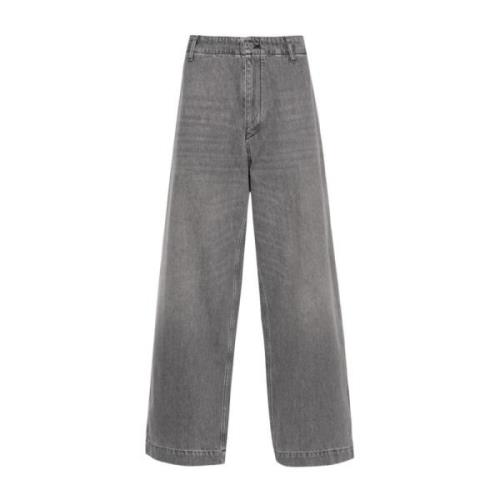 Emporio Armani Grå Denim Straight Leg Byxor Gray, Herr