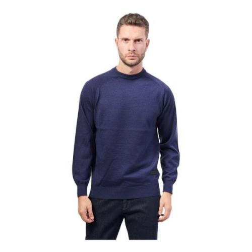 Richmond Blå Crewneck Tröja Blue, Herr