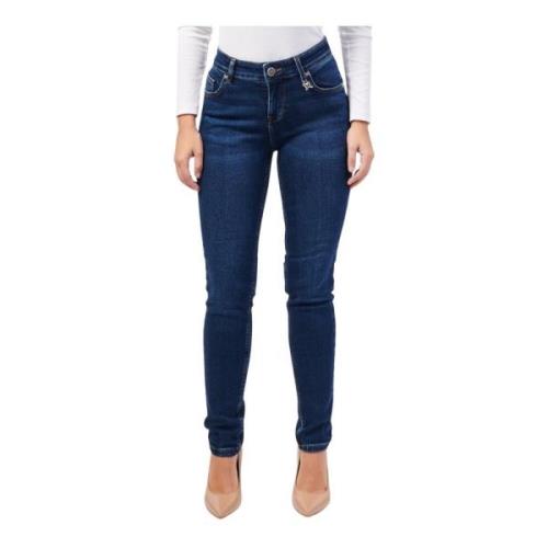 Richmond Blå Skinny Jeans med knapp och dragkedja Blue, Dam