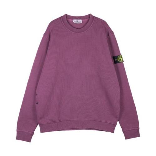 Stone Island Diagonal Fleece 'Old' Effect Sweater Purple, Herr