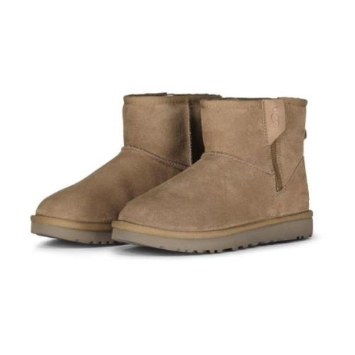 UGG Klassisk Mini Dragkedja Läderstövel Brown, Dam