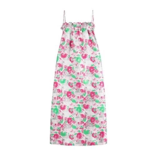 Ganni Midi Dresses Pink, Dam