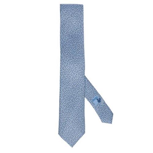 Ermenegildo Zegna Silke Blommig Geometrisk Slips Blue, Herr