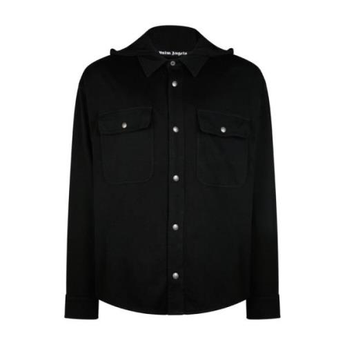 Palm Angels Klassiskt Logotyp Huva Overshirt Black, Herr