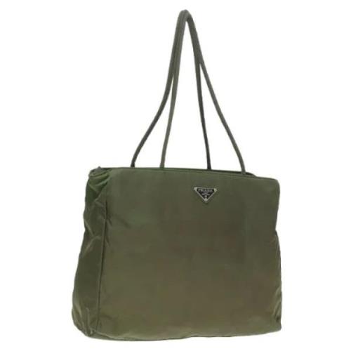 Prada Vintage Pre-owned Nylon totevskor Green, Dam