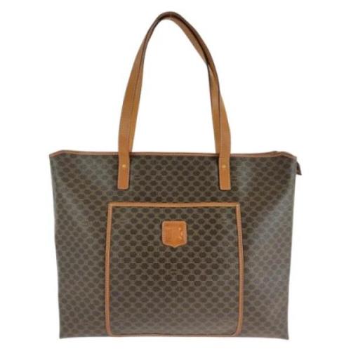 Celine Vintage Pre-owned Canvas handvskor Brown, Dam