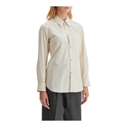 Lemaire Slim Fit Skjorta med Långärmad Beige, Dam