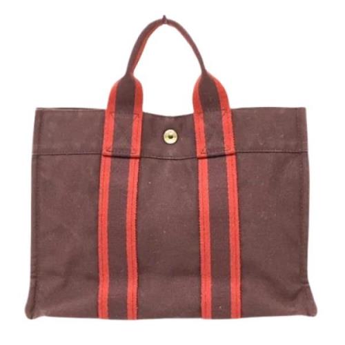 Hermès Vintage Pre-owned Canvas handvskor Brown, Dam