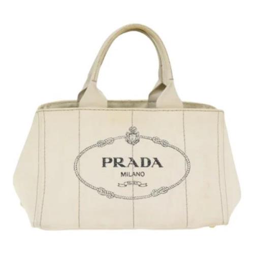 Prada Vintage Pre-owned Canvas totevskor Beige, Dam