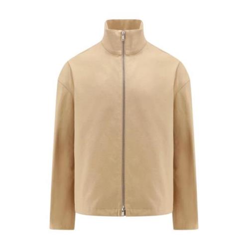 Jil Sander Ekologisk Bomull Logo Patch Jacka Beige, Herr