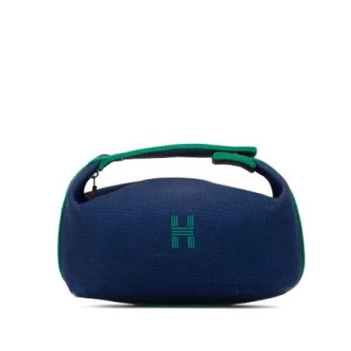 Hermès Vintage Pre-owned Canvas handvskor Blue, Dam