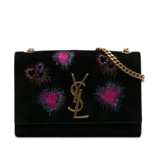 Yves Saint Laurent Vintage Pre-owned Mocka crossbodyvskor Black, Dam