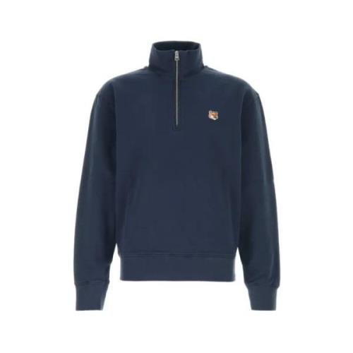 Maison Kitsuné Stilren Sweatshirt för Trendigt Utseende Blue, Herr