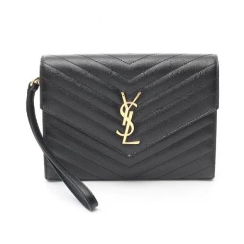 Yves Saint Laurent Vintage Pre-owned Laeder kuvertvskor Black, Dam