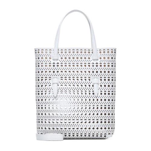 Alaïa Vit Laser-Skuren Perforerad Toteväska White, Dam