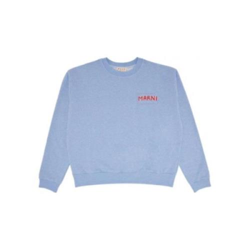 Marni Blommig Droppande Sweatshirt Blue, Herr