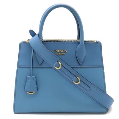 Prada Vintage Pre-owned Laeder handvskor Blue, Dam