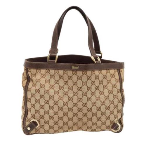 Gucci Vintage Pre-owned Canvas totevskor Beige, Dam