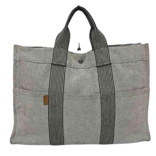 Hermès Vintage Pre-owned Canvas handvskor Gray, Dam