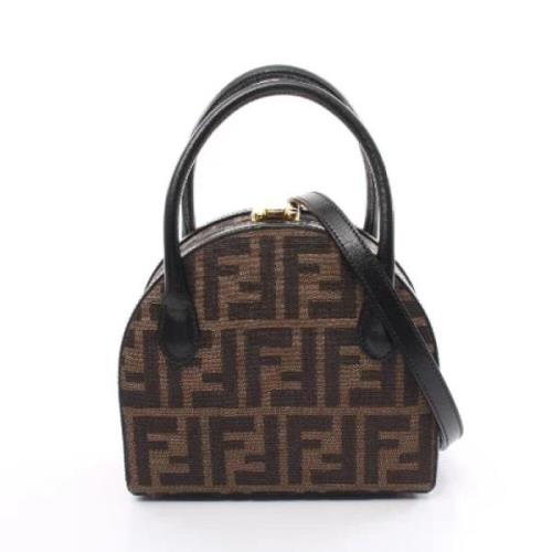 Fendi Vintage Pre-owned Canvas handvskor Brown, Dam