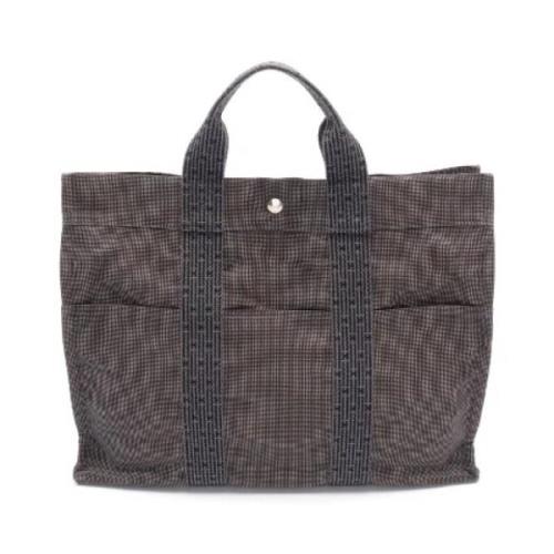 Hermès Vintage Pre-owned Canvas handvskor Gray, Dam