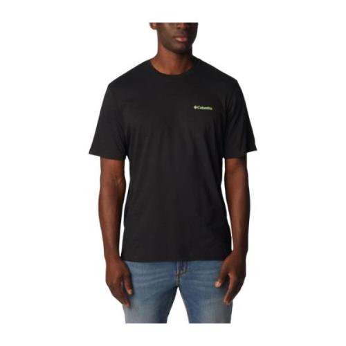 Columbia River Back Grafisk T-shirt Svart Bomull Black, Herr