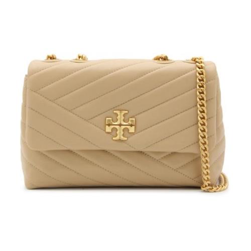 Tory Burch Kira Läder Axelväska Beige, Dam