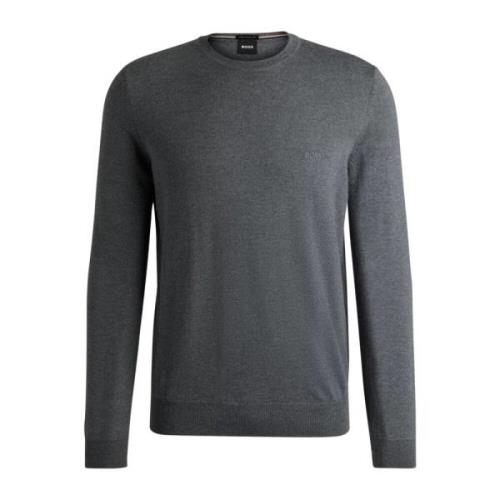 Boss Ull Crew Neck Sweater Gray, Herr