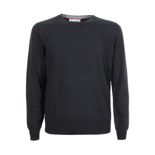 Brunello Cucinelli Svart Cashmere Crew-Neck Sweater Black, Herr