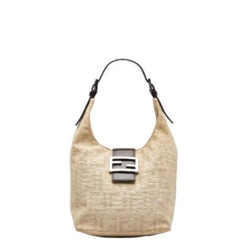 Fendi Vintage Pre-owned Canvas handvskor Beige, Dam