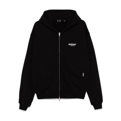 Represent Svart Zip Hoodie Sweaters Black, Herr