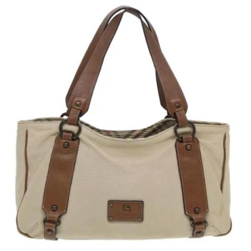 Burberry Vintage Pre-owned Canvas axelremsvskor Beige, Dam