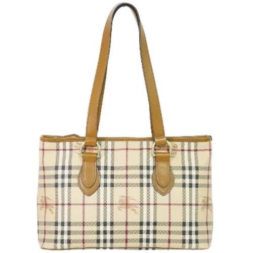 Burberry Vintage Pre-owned Canvas axelremsvskor Beige, Dam