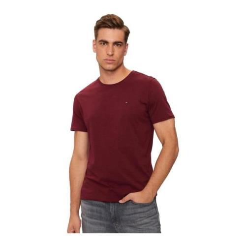 Tommy Jeans Röd Logo Broderad Slim Fit T-shirt Red, Herr