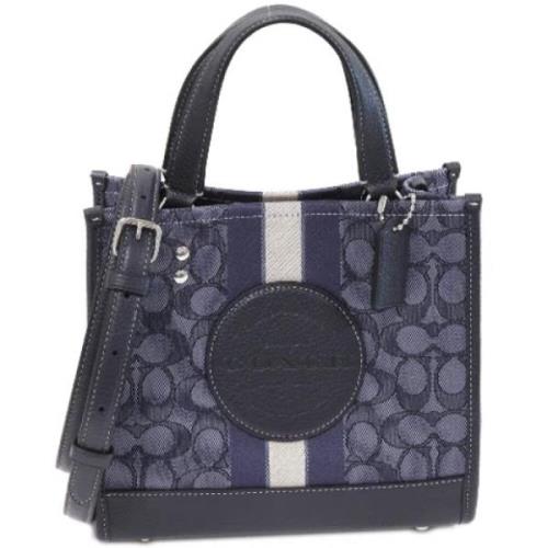 Coach Pre-owned Pre-owned Canvas handvskor Blue, Dam