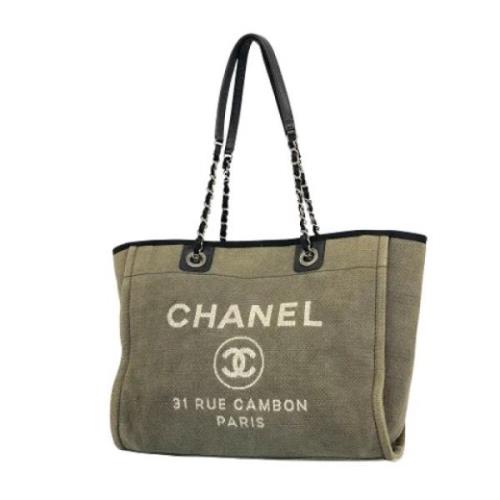 Chanel Vintage Pre-owned Canvas chanel-vskor Gray, Dam