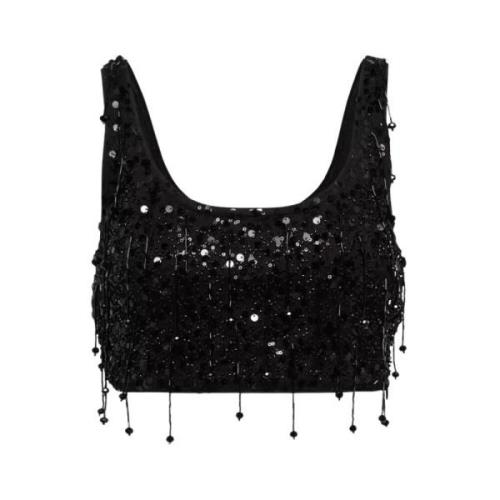 Simkhai Paljetterad Crop Top Black, Dam