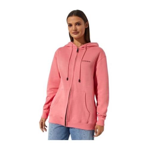 Buscemi Rosa Hoodie med Svart Logo Pink, Dam