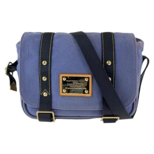 Louis Vuitton Vintage Pre-owned Canvas axelremsvskor Blue, Dam