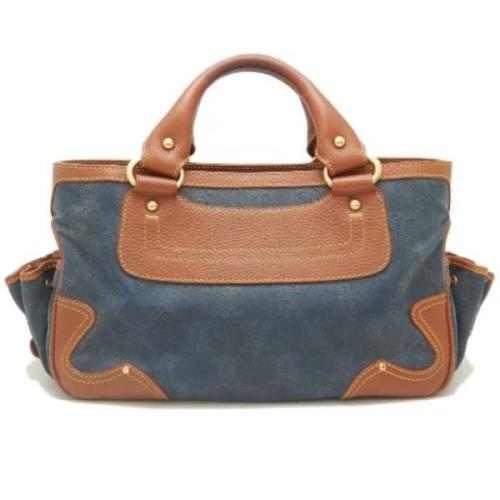 Celine Vintage Pre-owned Canvas handvskor Blue, Dam