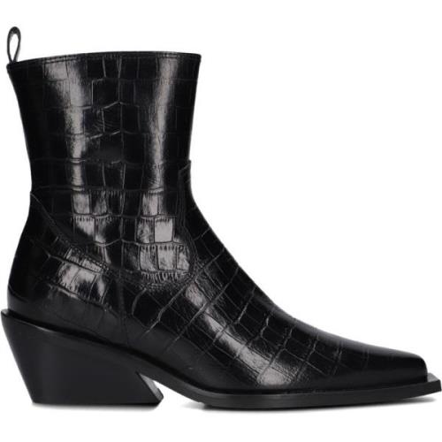 Billi Bi Svarta ankelboots med city-western-accents Black, Dam