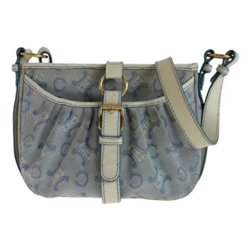 Celine Vintage Pre-owned Canvas axelremsvskor Blue, Dam